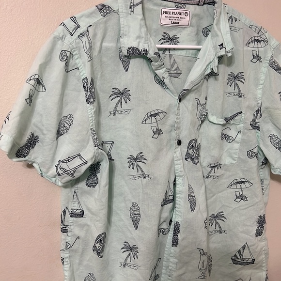 Free Planet Summer Button Down - Picture 3 of 4